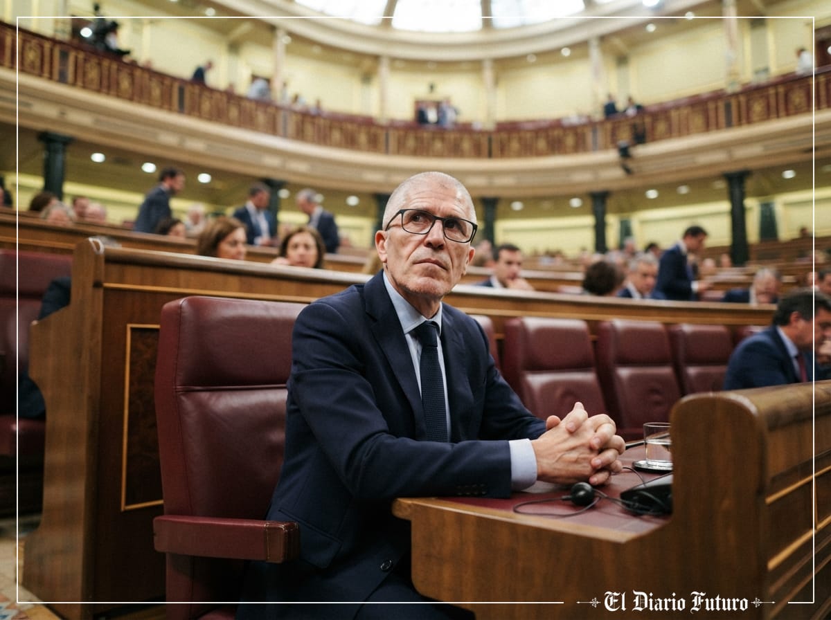 Fernando Grande-Marlaska, ministro del Interior, en su escaño del Congreso durante la votación de su reprobación.