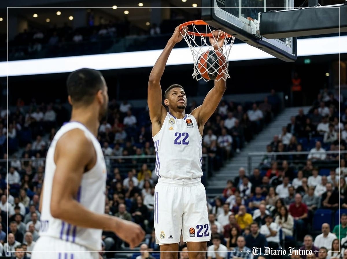 Edy Tavares machaca el aro en un partido de Euroliga