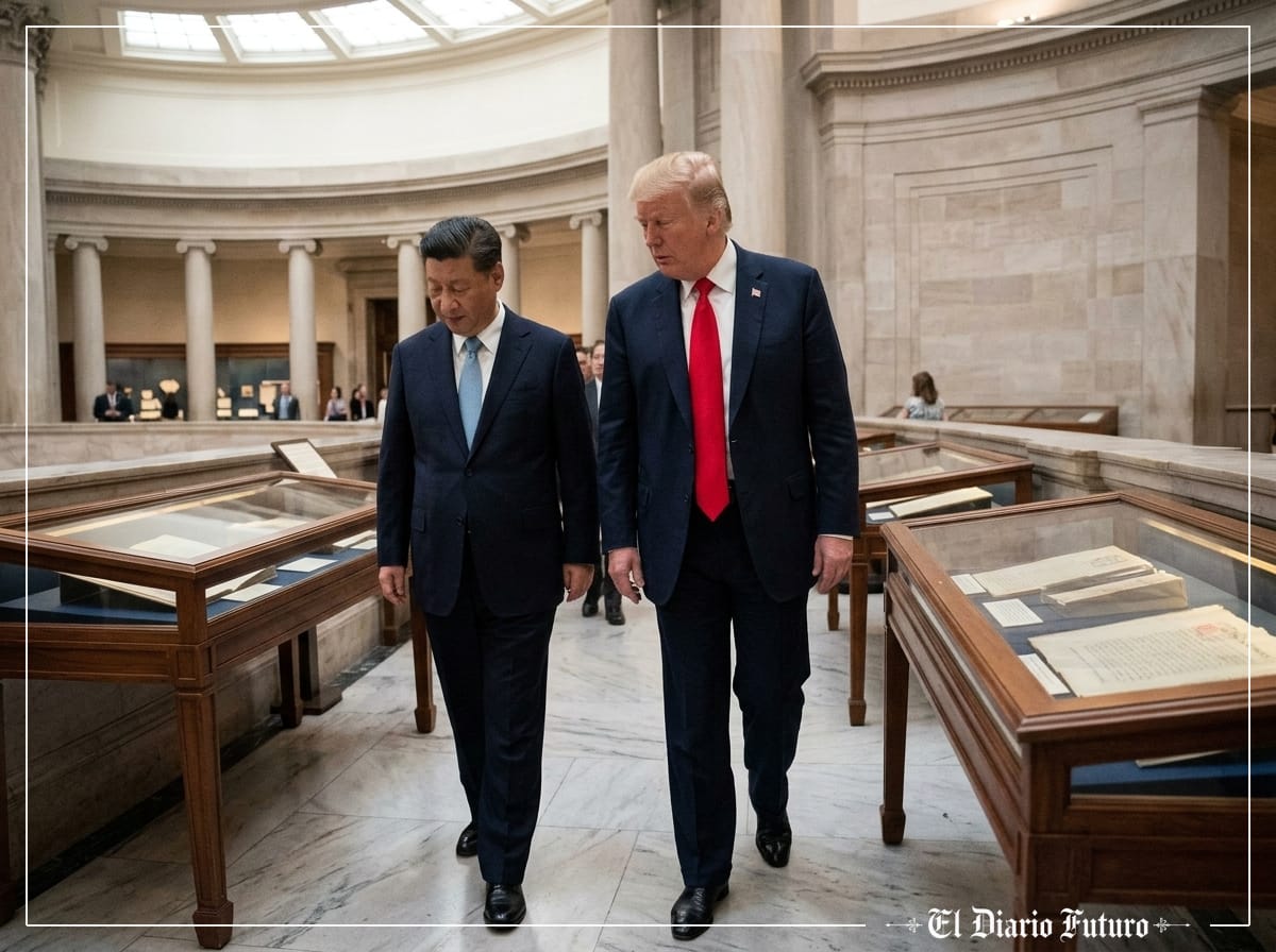 Donald Trump y Xi Jinping en los Archivos Nacionales de Washington