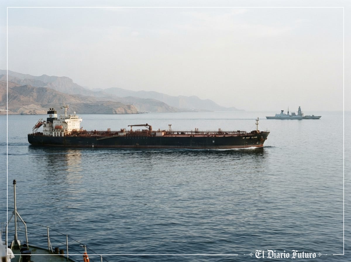Petroleros navegando por el estrecho de Ormuz