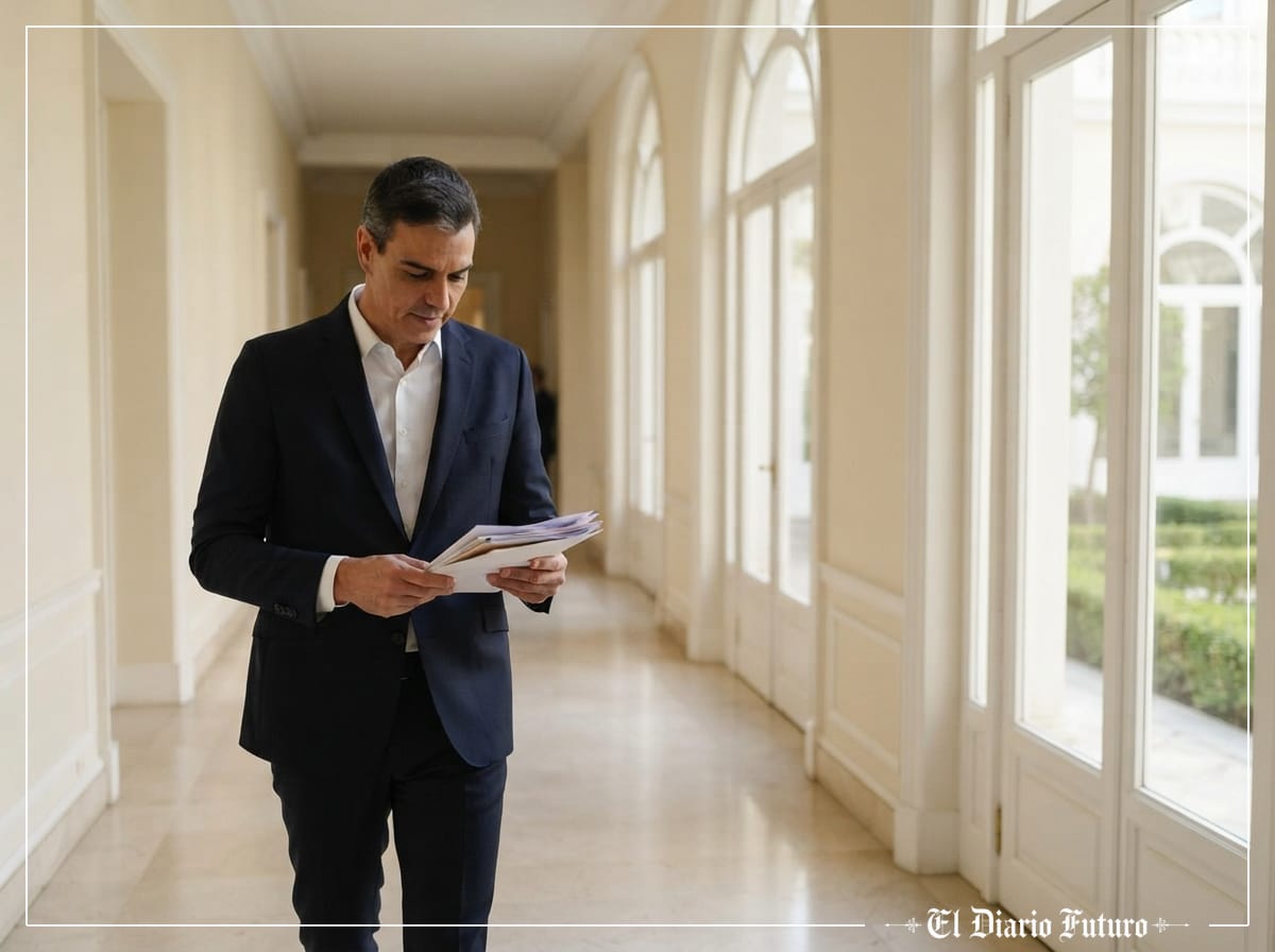 Pedro Sánchez en el Palacio de la Moncloa