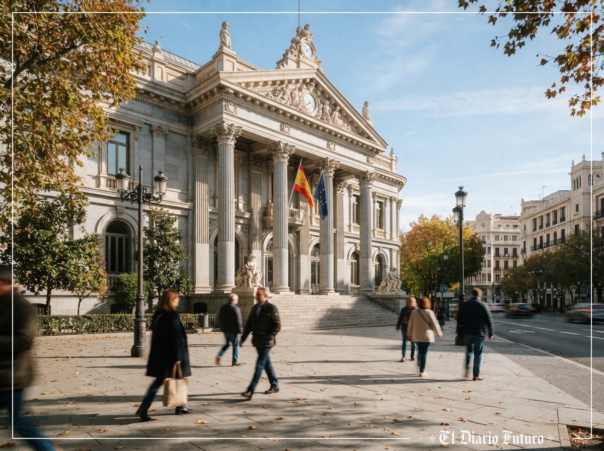 Fachada del Palacio de la Bolsa de Madrid