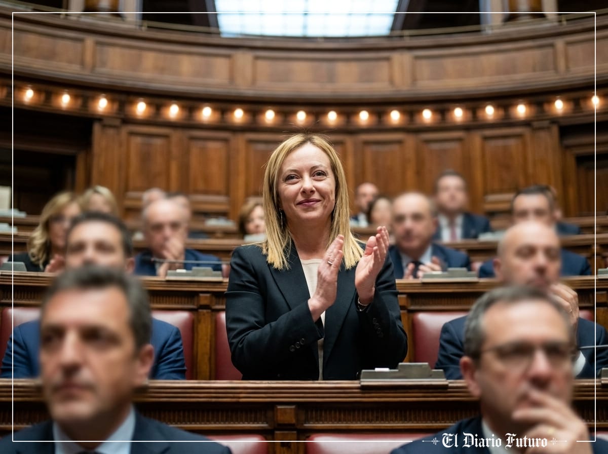 Giorgia Meloni en la Cámara de Diputados italiana