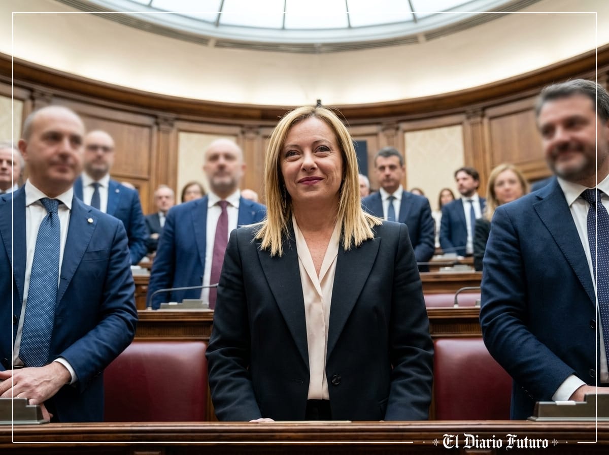 Giorgia Meloni en la Cámara de Diputados italiana