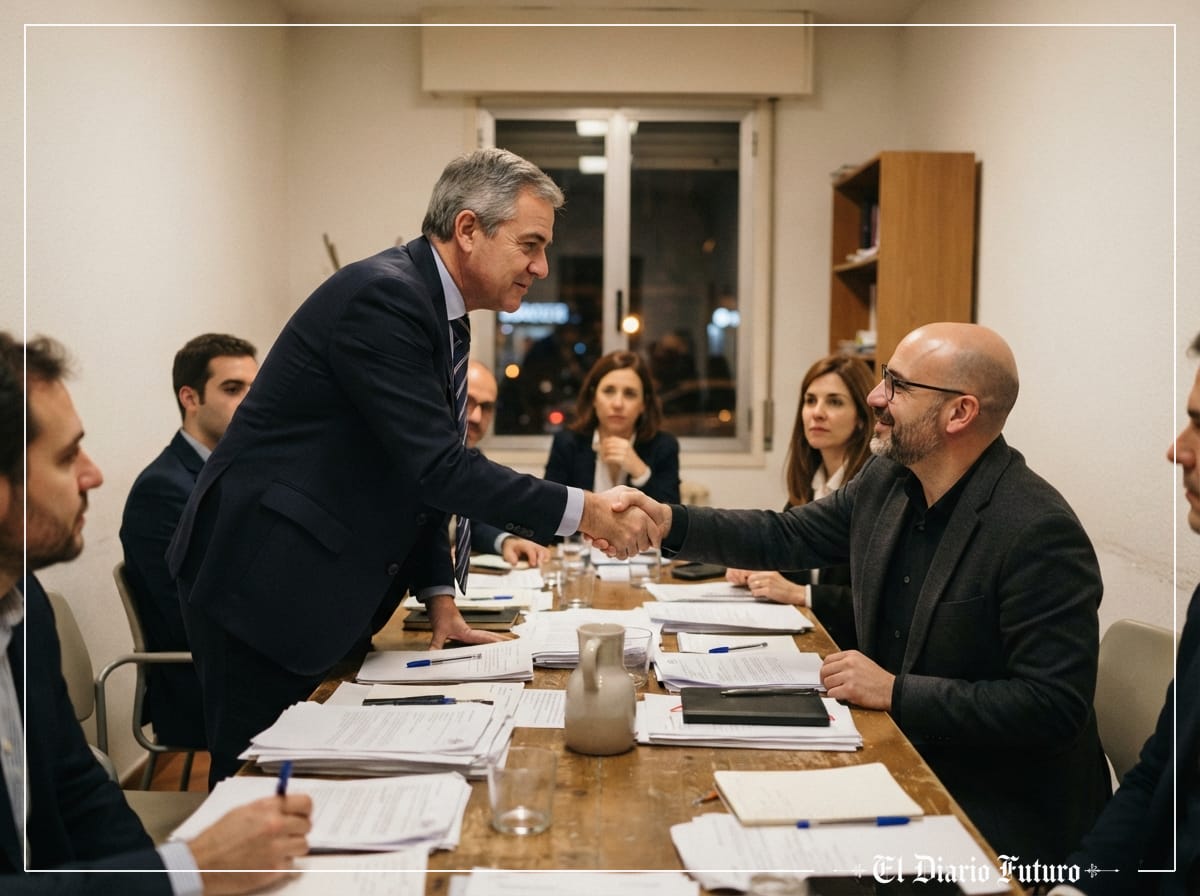 Negociadores de partidos de izquierda reunidos en torno a una mesa