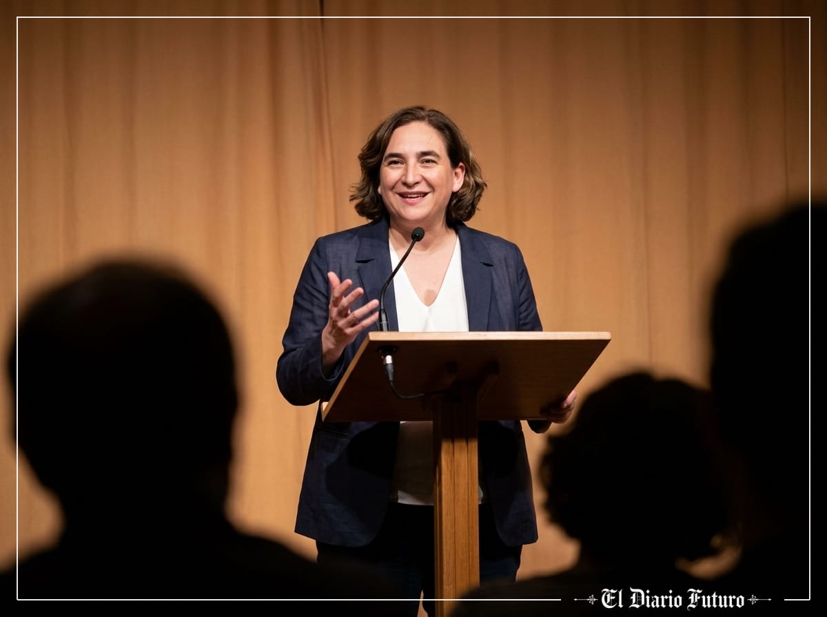 Ada Colau sonríe en un acto de presentación de la coalición del Frente Amplio