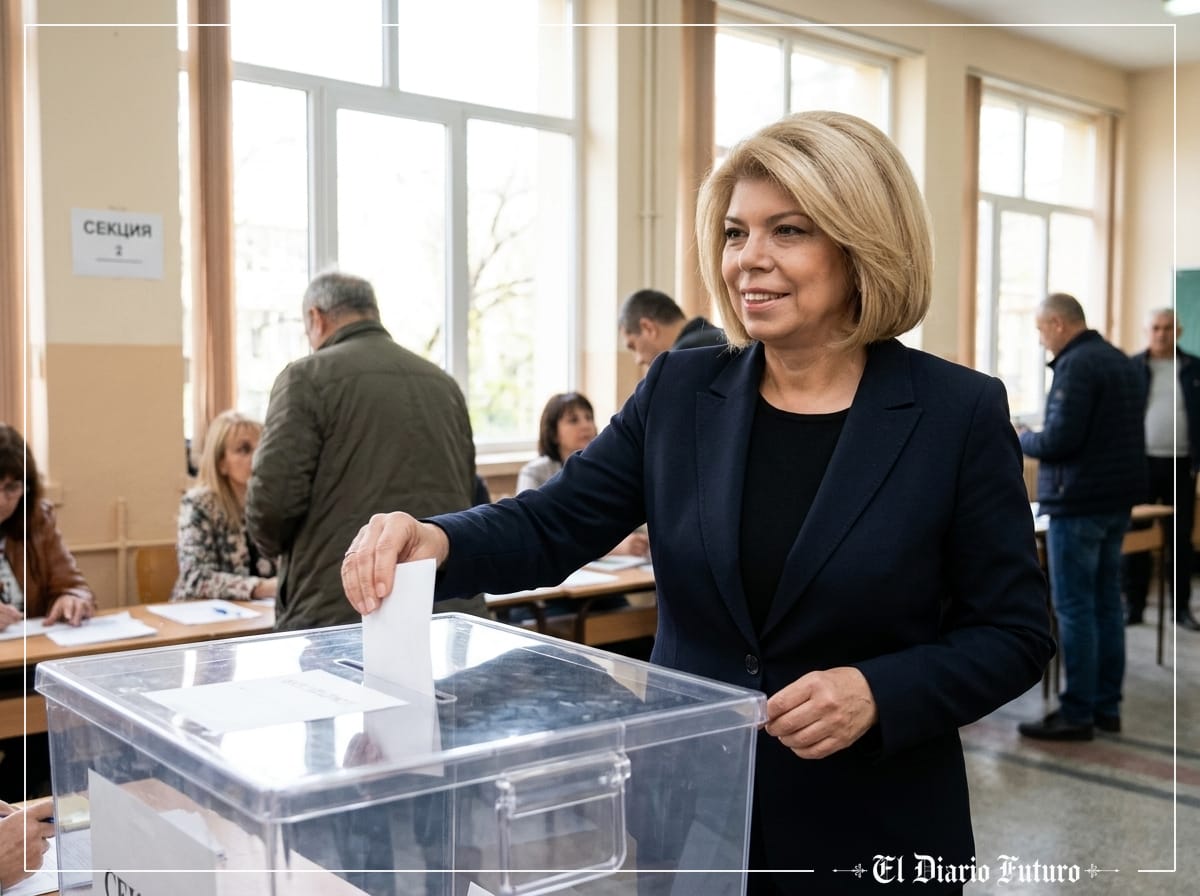 Iliana Yotova vota en un colegio electoral de Sofía