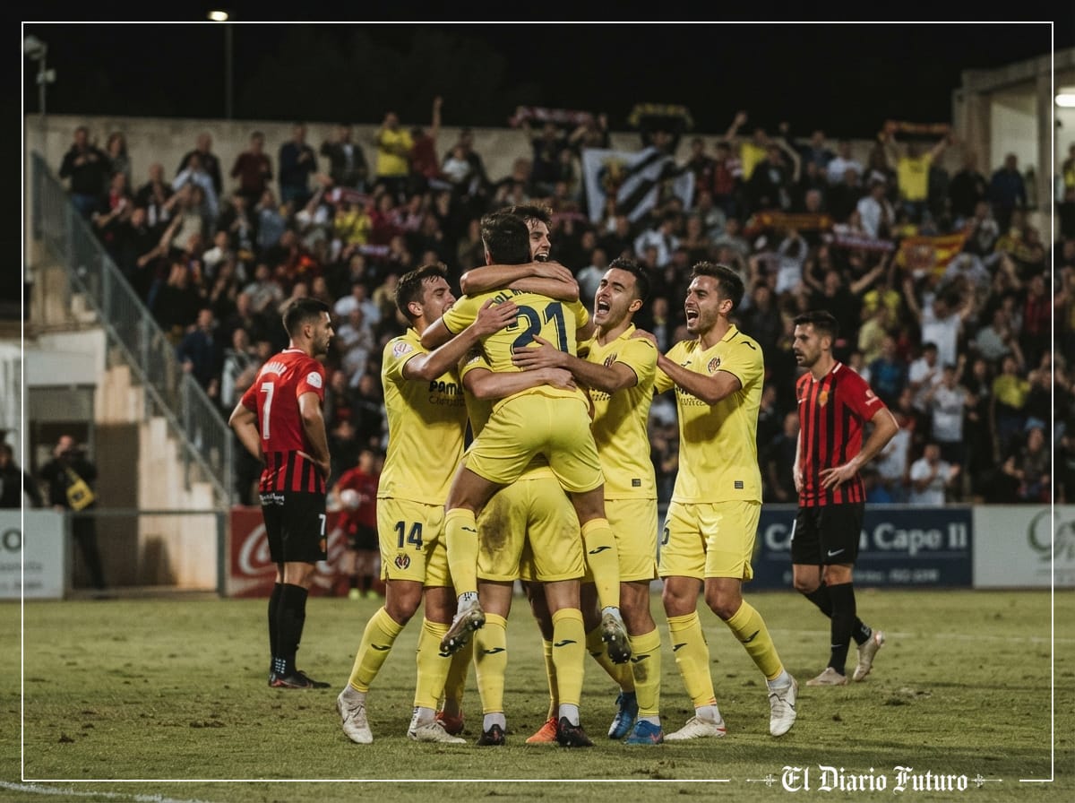 Jugadores del Villarreal celebran un gol en Na Capellera