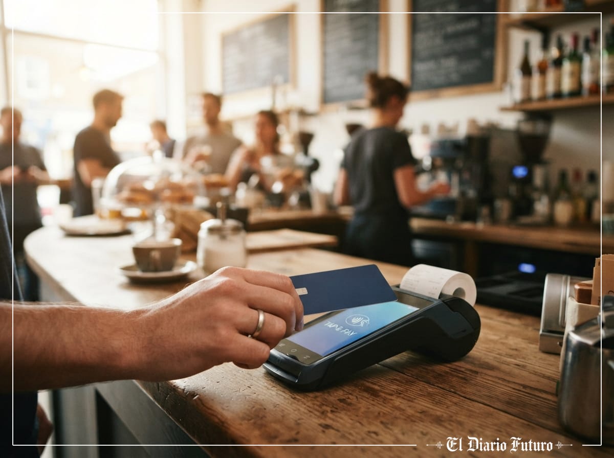 Pago con tarjeta en un terminal de un comercio