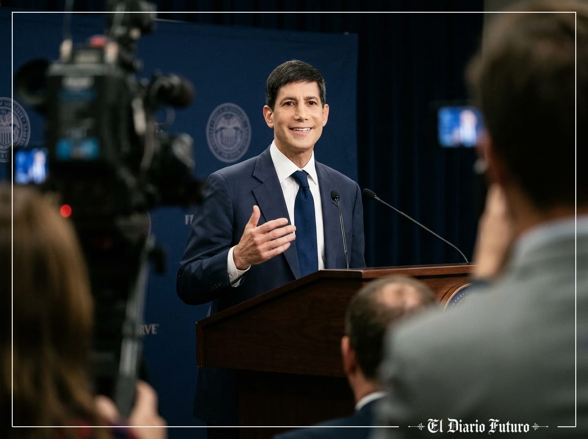 Kevin Warsh en la rueda de prensa posterior a la reunión de la Reserva Federal